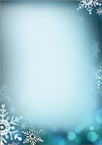 SIGEL DP255 Briefpapier Weihnachten Blue Snowflakes A4, 25 Blatt