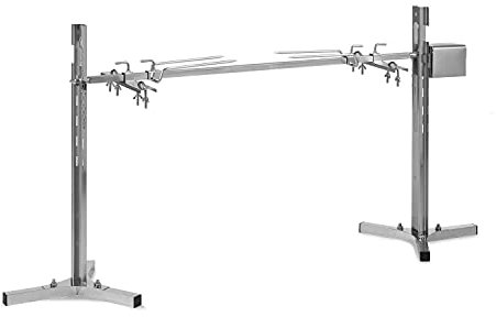 Klarstein Girarrosto Elettrico per Barbecue 12W, Gira Maialino, Spiedo con Altezza Regolabile, con 3 Piedi in Acciaio Inox