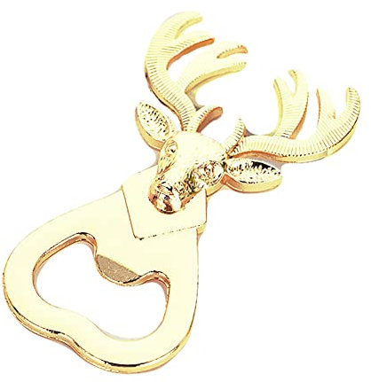 ARFUKA Bottle Opener Stainless Steel Beer Bottle Opener Deer Head Shaped Soda Beverage Beer Bottle Opener Women Men Gift for Wedding Christmas and Birthday Gold