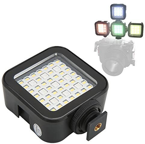 Tauch-Videoleuchte, ST49W RGB-Videoleuchte 49 LED Hochleistungs-Dimmbare Unterwasser-Video-Füllleuchte 30m/98ft Wasserdicht, 1/4'' Schraubenloch und 3 Kaltschuhhalterungen, 2000mAh Wiederaufladbar