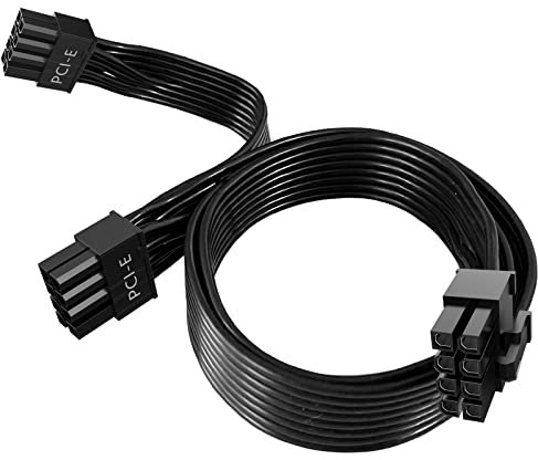 16 AWG PCIE 8 Pin Male to Dual Pcie 8pin(6+2) Male Cable,GPU Power Adapter Cable for EVGA Modular Power Supply,Graphics Card 8pin Splitter(65cm+15cm)