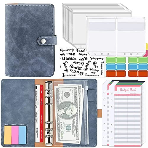 Budget Planner Budget Binder A6 - TANGBOHU Budget Planer Haushaltsbuch mit Geldfächer, Bugetplaner Geldorganisation Ordner, Buget Binder Notizbuch Organizer Buch für Geldorganisierer Cashstufing