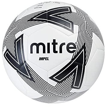 Mitre Impel Training Football With Ball Pump, White/Black, Size 4