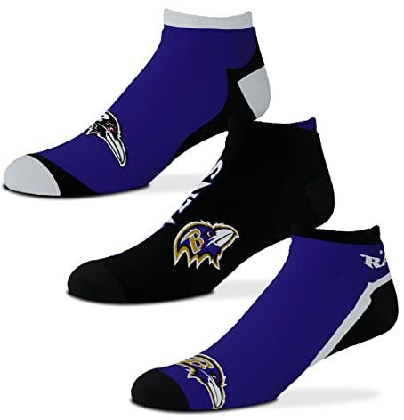 For Bare Feet Socken 3er Pack - Motiv: Baltimore Ravens - NFL - Flash - Grösse: L