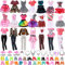 28pcs Puppenkleidungs und Zubehörset, 3 Kleider, 3 Modische Kleidungsstücke, 10 Schuhe, 12 Schmuckaccessoires, Outfits Geburtstagsgeschenke für Mädchen, für 11,5 Zoll Puppen (zufälliger Stil)