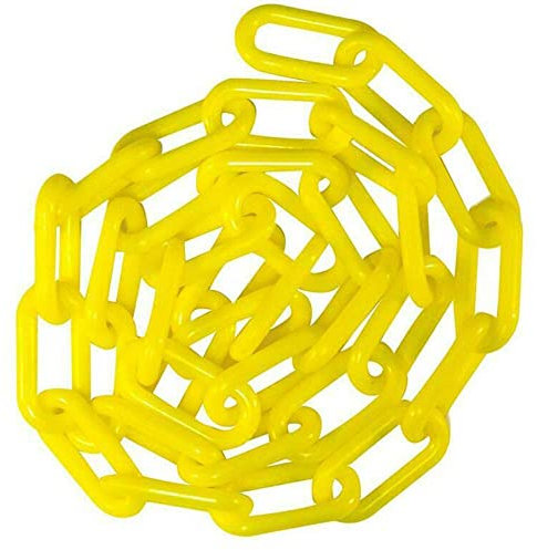 MACHSWON 5m x 8mm Plastic Chain Barrier Link Warning Safety Parking Space Plastic Chain for Decorative Garden Fence Yellow