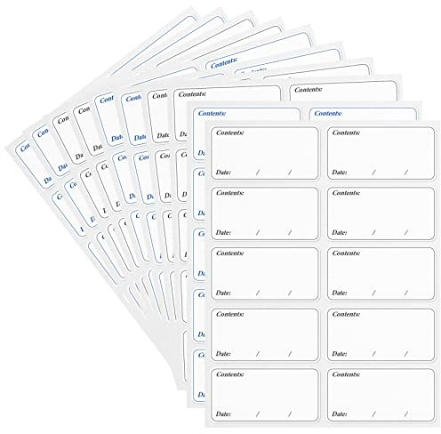 Freezer Labels, Pack of 200, Easy to Peel, Food Label Stickers for Food Storage Boxes, Jars, Waterproof, Leaves No Sticky Residue After Use, 3 * 6cm