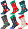 Lustige Socken Herren Christmas Socks für Herren Damen 6 Paare Christmas Design Festive Baumwolle Weihnachtssocken Herren Buntes Socken 39-46