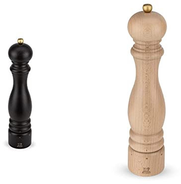 Peugeot 23522 Paris Manuelle Pfeffermühle, Mahlgradeinstellung u'Select, Höhe: 30 cm, Holz, Braun, 23552 & Paris Manuelle Salzmühle, Mahlgradeinstellung u'Select, Höhe: 30 cm, Holz, Natur, 23416