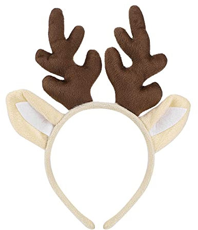 Lusofie Rentier Geweih Stirnband Antlers Weihnachten Elch Haarreifen Kopfschmuck Glitzer Geweih Stirnband Weihnachtsfeiertags Partyzubehör Hirschgeweih