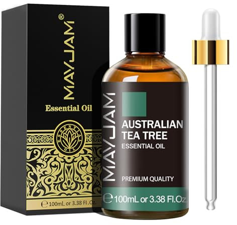 MAYJAM Huile Essentielle de Arbre à thé Australien 100ML de Haute Qualité pour Diffuseur, Humidificateur, DIY, Home, Wardrobes