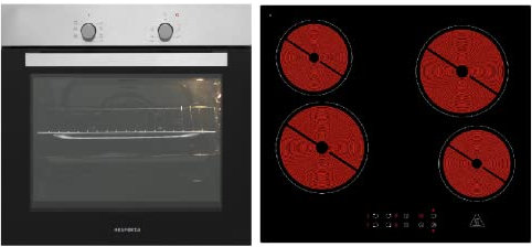 Respekta autarker Einbaubackofen, edelstahl, Glaskeramikkochfeld Touch Control