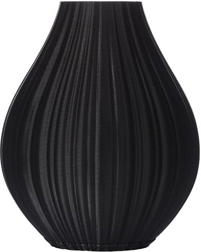 3D Vase Blumenvase/Dekovase Selina 10 cm für Schnitt-/ Trockenblumen | nachhaltig | wasserdicht (Schwarz)
