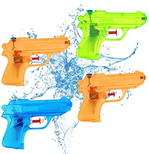 IWTBNOA Wasserpistole für Kinder, 4 Stück Wasserspritzpistolen, Wasserpistolen Klein, Mini Water Blaster, Pool Spielzeug, Water Gun für Schwimmbad Garten Strand Party Outdoor, Zufällige Farbe
