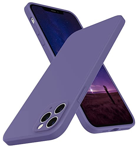 SURPHY Flat Silicone Case Compatible with iPhone 11 Pro Case, Liquid Silicone Slim Fit Case (Individual Protection for Each Lens) for iPhone 11 Pro 5.8 (Iris Purple)