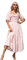 R.Vivimos Women's Square Neck Floral Slim Fit Half Sleeve Dresses Cottagecore Long Midi Dress(Large,Pink#1-Floral)