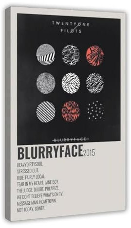 Sänger Twenty Poster One & Pilots Blurryface Album Cover Leinwand Poster Wandkunst Dekor Druck Bild Gemälde für Wohnzimmer Schlafzimmer Dekoration Rahmenstil 60 x 90 cm
