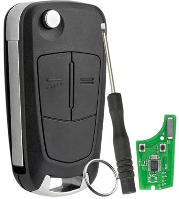 433MHZ 2 Tasten Autoschlüssel für OPEL Corsa Astra Vectra Zafira Antara Tigra B Pilot Autoschlüsse Fernbedienung PCF7946 Chip mit Schraubendreher und Schlüsselring