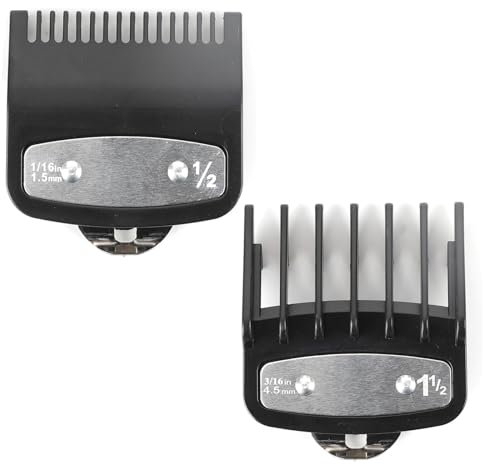 2 Stück Scherenschutz für Wahl Clippers 0,5 1,5, Haarschneidemaschine Guards, Haarschneidemaschine Aufsätze, Clipper Set mit Clip 1/16 Zoll und 3/16 Zoll Ersatz Standard Fitting Comb