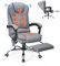 YODOLLA Bürostuhl 200kg Belastbarkeit, Ergonomischer Chefsessel Schreibtischstuhl mit Liegefunktion, Höhenverstellbar Office Chair mit Fußstütze aus Leinenstoff, Grau