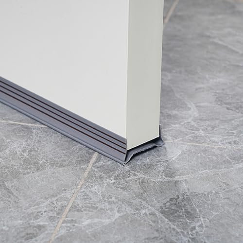 Zugluftstopper, 93 cm, doppelseitige Dichtung unter der Tür, Zugluftstopper, selbstklebend, Tür-Zugluftstopper für Lärm, Wetter, Abisolierband, schalldicht, Zugluftstopper (grau)