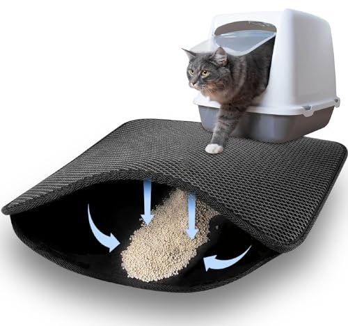Katzenklo Matte, 46×60cm Waben Design Katzenstreu Matte, Wasserdichte Doppelte Matte Katzenklo, Katzenklo Vorleger, Katzenmatte Katzenklo, Katzenstreu Unterlege, Cat Litter Mat, Matte Katzentoilette