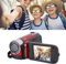 VINGVO Videokamera, 4K-Camcorder mit 16-fachem Digitalzoom, Tragbare Digitale Videokamera, 2,7-Zoll-Vintage-Camcorder mit 270°-Drehbildschirm, Tragbare Vlog-Kamera, Integrierter (Rot)