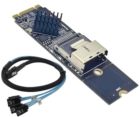 Generic M.2 NVMe a Mini SAS 36 Pin SFF-8087 3.0 Scheda di Espansione Controller Scheda Adattatore Plug And Play M.2 Key-m Key-b Scheda PCB, con cavo