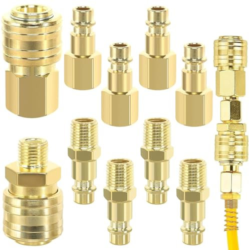 10 Stück Druckluftkupplung Druckluftkupplung 1/4 zoll 1/4 BSP Schnellkupplung Druckluft Kupplungen Euro Druckluftkupplung für Schläuche Kupplungsstecker,Luftleitung Schlauch Kompressor