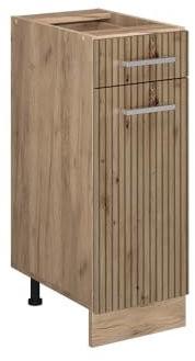 Vicco Küchenunterschrank R-Line, Artisan-Eiche/Goldkraft Eiche, 30 cm ohne Arbeitsplatte