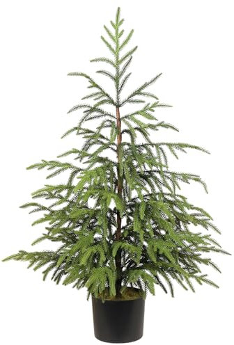 Artificial Norfolk Pine Tree - 36 Faux Christmas Tree Potted Green for Front Porch Christmas Indoor Outdoor Decor