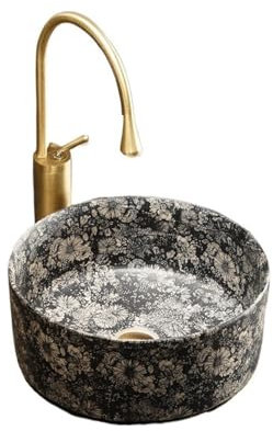 Bathroom Vessel Countertop Basin Home Outdoor Vintage Bathroom Sink Ceramic Bathroom Bathroom Washbasin Balcony Washstand with Accessories Vanity Sink