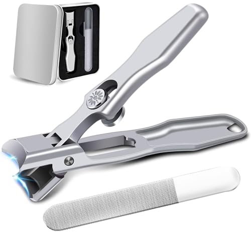 Vimlo German Nail Clippers, Luxury, Silver, Stainless Steel, Curved Blade, Anti-Splash, Unisex Adult