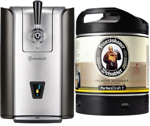 Bundle aus PerfectDraft Pro Zapfanlage + Franziskaner Weissbier Hefeweizen Bier Perfect Draft (1 x 6l) MEHRWEG Fassbier,6.0 l