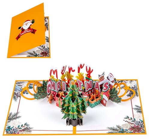 JARAGAR 3D Weihnachts Pop Up Karten, Lustiges Schleudern Von Jalaga-karten, Glückwünsche Per Handmachen Zum Auswechseln Von Weihnachtsbäumen, Weihnachtsurlaub