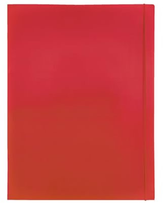 Idena 20171 - Sammelmappe A3 in Rot, Dokumentenmappe aus robuster Pappe, Postmappe mit Innenklappen und Gummizugverschluss