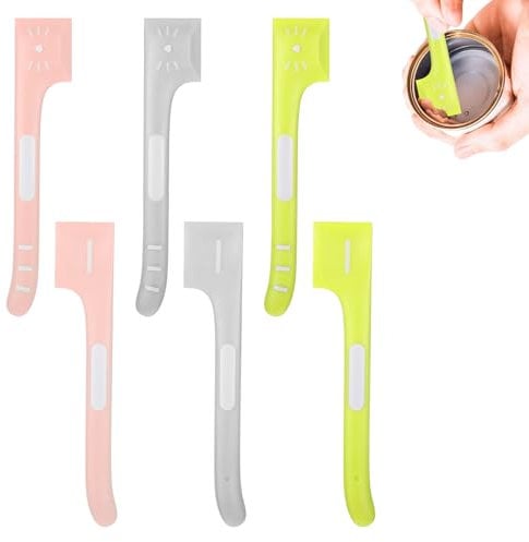 Dimeho 6 Pcs Pet Food Can Spoon Pet Food Mixing Spoons Pets Wet Foods Canned Scoop for Dogs Cats Pets Feeding (Pink, Grey, Green)