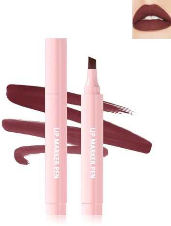 Wasserfest Marker Lipliner Matt, Burgundy Hydrate Tattoo Lip Tint Stain Marker Pen, Langlebig Liquid Lippenstift, Hochpigmentierte Lippenkonturendtift, No-Transfer Lipgloss, Makeup für Women's-03