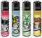 Clipper Feuerzeug 4er Set (Animal Slogan)