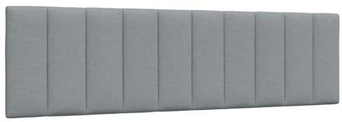 vidaXL Kopfteil-Kissen Hanko Hellgrau 180 cm Stoff, Kopfteilkissen, Kopfkissen, Lesekissen, Kopfteilpolster, Rückenkissen, Kissen-Kopfteil, Kopfteil Polster
