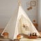 Tipi Zelt für Kinder,Tippi Kinderzelt & Aufbewahrungstasche, Segeltuch Kinderzelt, Spielhaus Kinder für Drinnen und Draussen