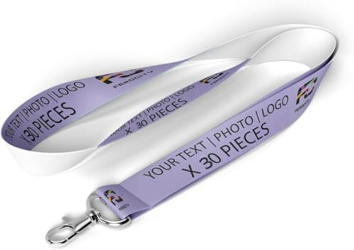 Personnalisé Lanière Cordon SET 30 pièces à votre Texte ou votre Logo Cordon Taille Unique Cordon promotionnel imprimé Lanyard courroie de cou Strap [098]