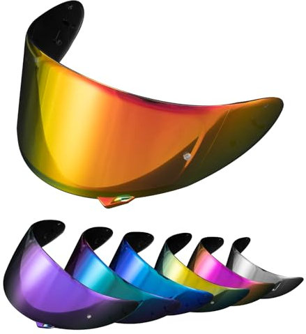 PSLER Helm Visier für RF-SR RF-1200 - Verspiegelt Helmvisier für X14 NXR Z7 CWR-1 RYD X-Spirit III Getöntes Visier Motorradhelm Zubehör Ersatz(Tiefes Goldrot)