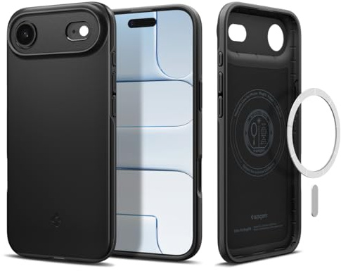 Spigen iPhone Air Hülle [Militärgeprüfter Schutz] Thin Fit MagFit Case Handyhülle Slim Kompatibel mit MagSafe –Schwarz