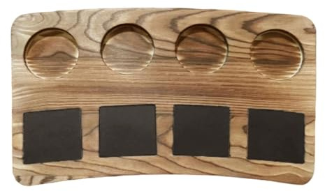 JISADER Portable and Freestanding Beer Tasting Tray with Sampling Paddle for Whiskey, Beer, and Other Spirits. Ideal As A Gift for Beer Lovers at Home, Style A