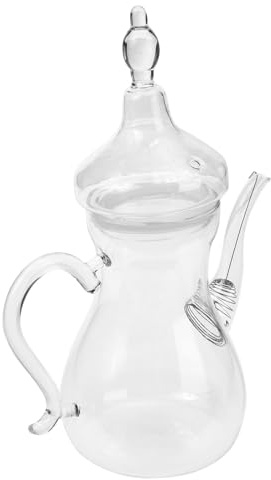 SHINEOFI Théière en Verre Borosilicaté Transparent 1000 Ml, Résistante la Chaleur, Infuseur Amovible, Service à Thé Moyen-oriental pour Infusion de Thé et Tisane, Usage Domestique et Déco
