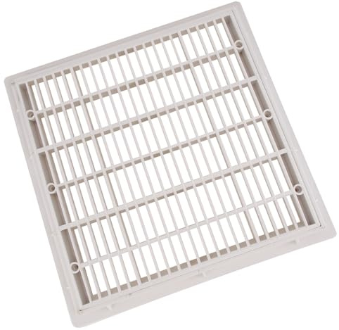 Kisangel Drain Principal de Piscine Carré Blanc 23 Cm pour Piscine Extérieure et Bassin, Accessoire en Plastique Arrêt Automatique et Surface Lisse pour Nettoyage Facile