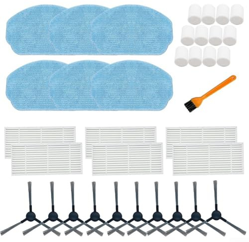 Autilyshop Ersatzteile für Mamnv BR150 BR151 Roboter-Staubsauger, inklusive Seitenbürsten, Filtern, Wischpads und Wassertank-Baumwolle, für Onson Manvins Reinigungszubehör-Set