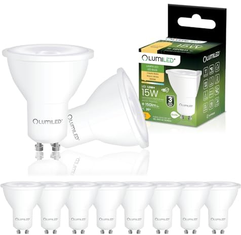Lumiled LED GU10 1,5W ersetzt 15W 150lm 3000K Warmweiß 36° Nicht Dimmbar 10er Pack Energiespar Leuchtmittel PAR16 Reflektor Spot für Küche Wohnzimmer Büro Flur