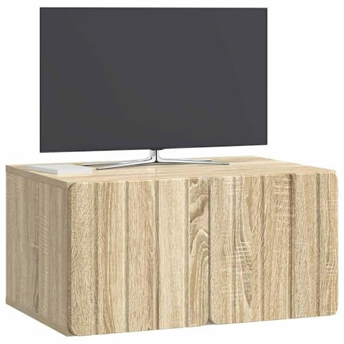 vidaXL Wandmontierter TV-Schrank Sonoma-Eiche 59,5 x 41 x 30 cm, Wohzimmer, rechteckiger, moderner Wandschrank, stylischer TV-Ständer, viel Stauraum für Dein Zuhause